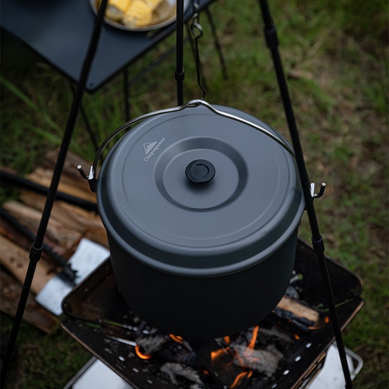 OutGearPro-Large Capacity Aluminum Alloy Camping Hanging Pot