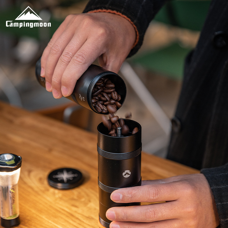 Black anodized aluminum alloy sealed coffee portioning and storage jar