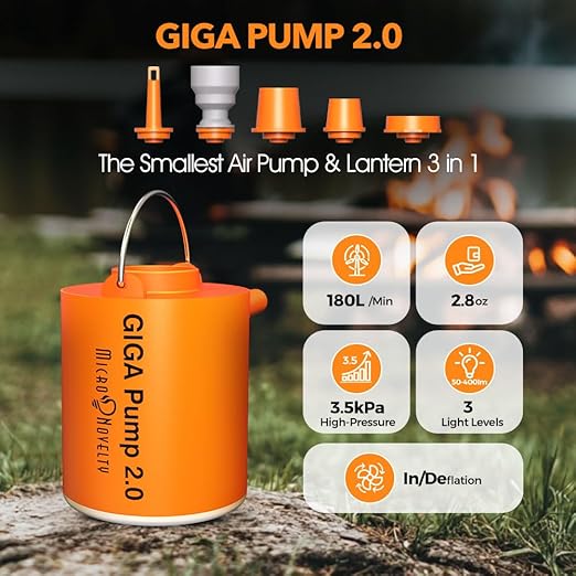 Outdoor mini inflatable pump with light