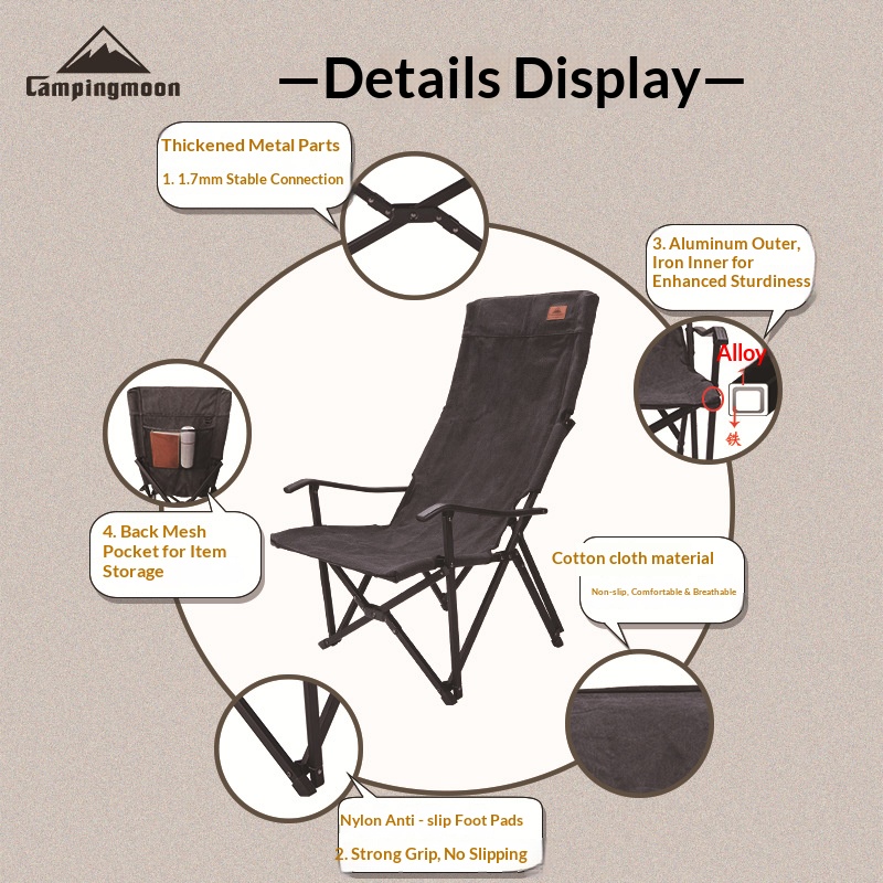 F-1002 Wear-resistant Cotton Canvas Folding Chair