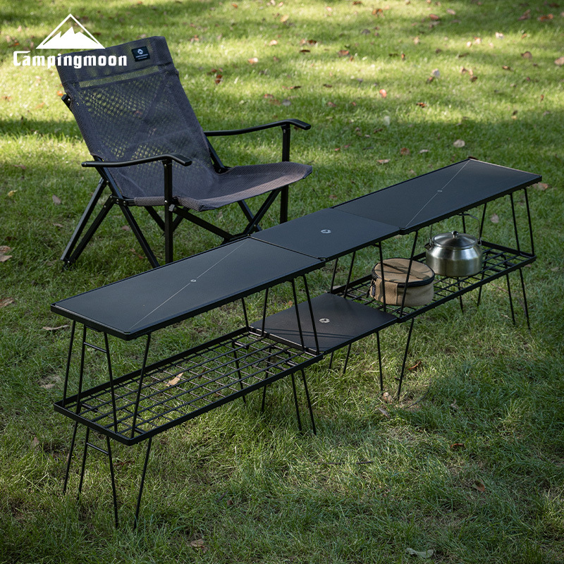 T-229-9BK Outdoor Camping Folding Table Half Top Plate