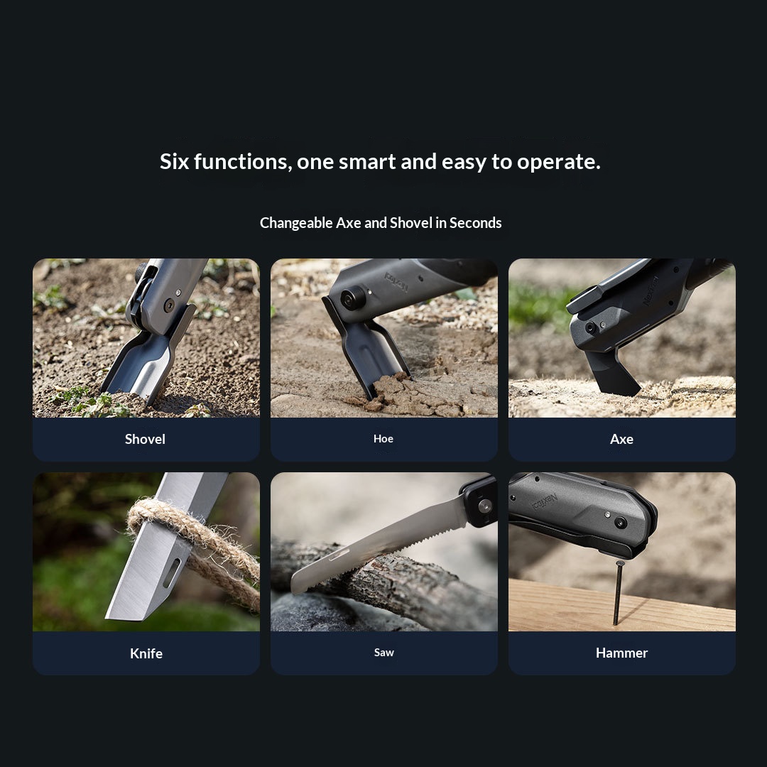 Outdoor multi-functional folding shovel