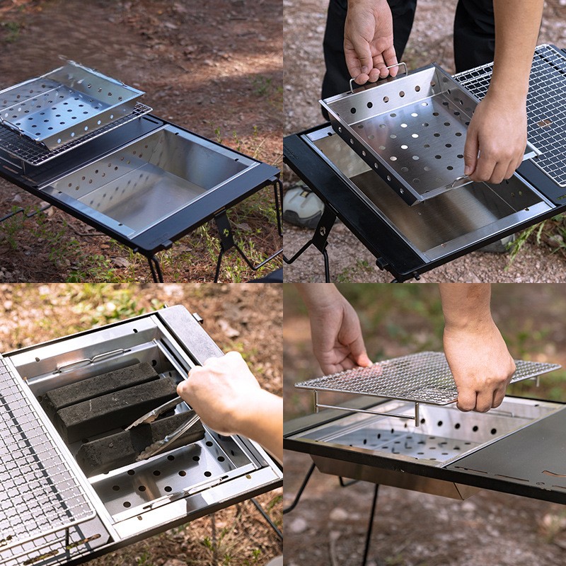 OutGearPro-UG-1 Unit IGT Carbon Grill with Extended Firewood Stove