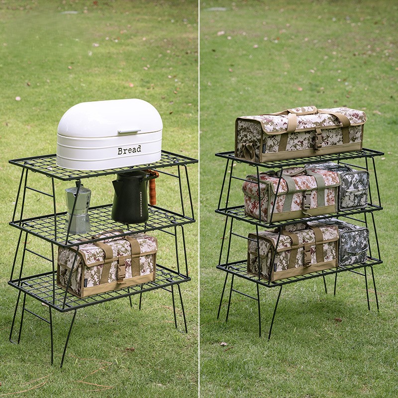 OutGearPro-T-235 Outdoor Picnic Wrought Iron Folding Storage Table