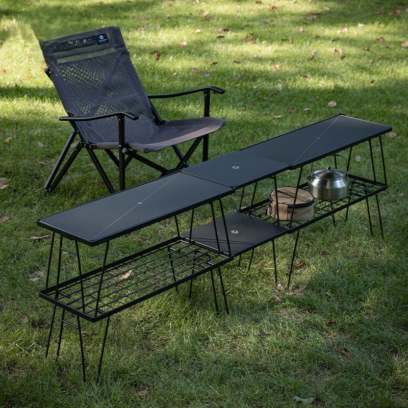 OutGearPro-T-229-9BK Outdoor Camping Folding Table Half Top Plate