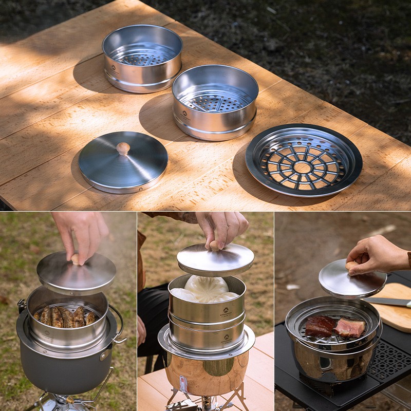 OutGearPro-S363 Medium Multi-layer Steamer Base Set