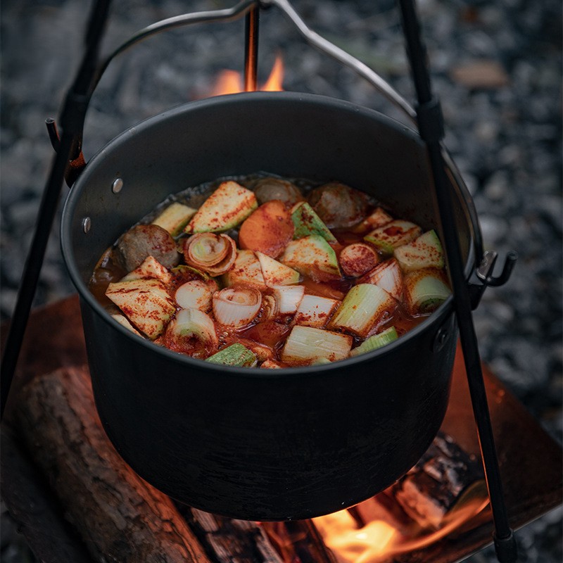 OutGearPro-Large Capacity Aluminum Alloy Camping Hanging Pot