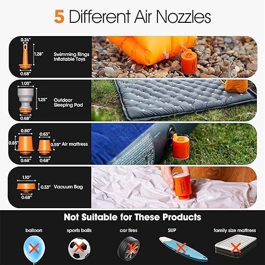 Outdoor mini inflatable pump with light