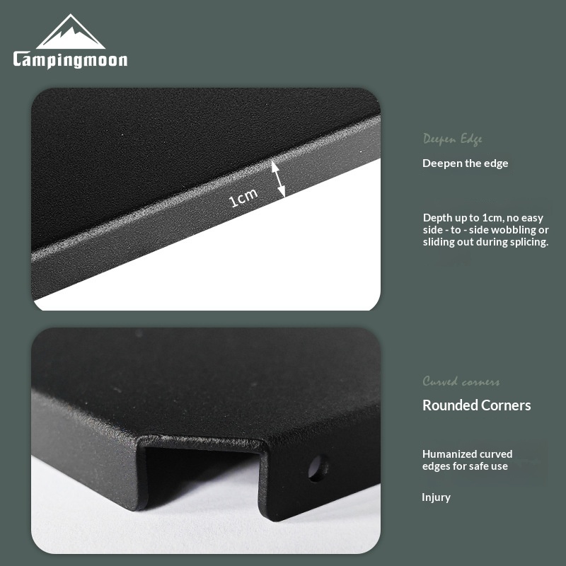 T-229-9BK Outdoor Camping Folding Table Half Top Plate