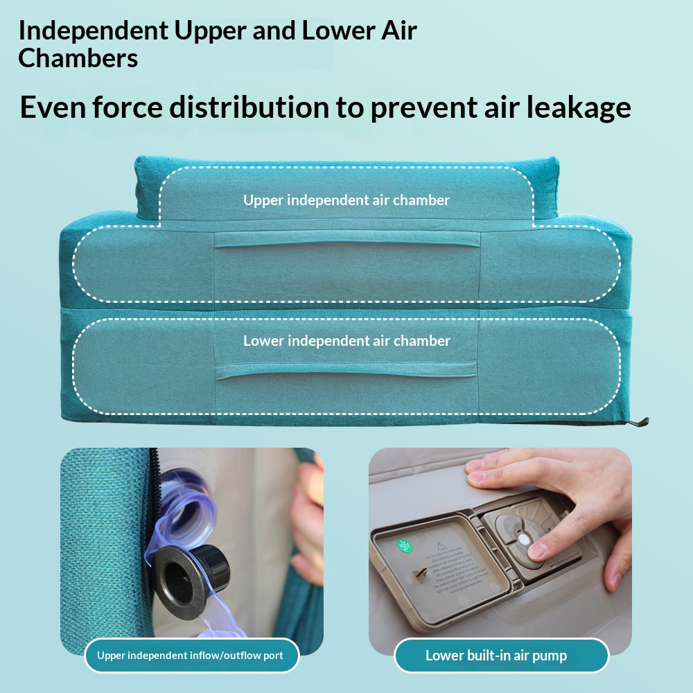 Portable inflatable double sofa cover for outdoor camping