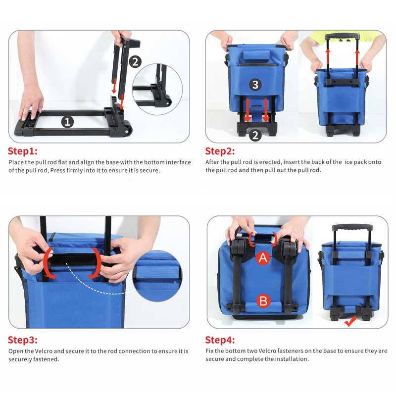 New outdoor camping large-capacity trolley refrigerated and insulated cooler