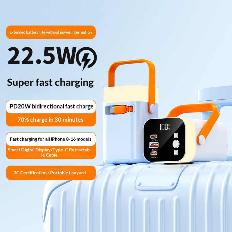 Outdoor portable colorful light mobile power bank