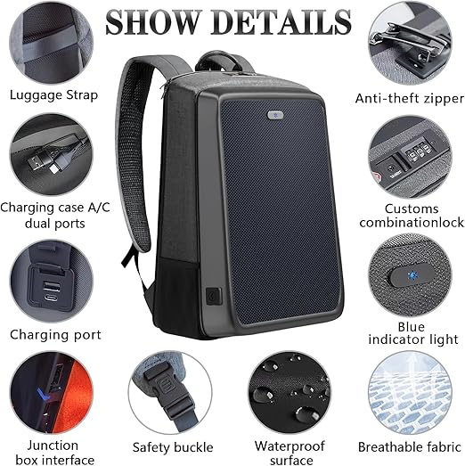 Laptop solar backpack