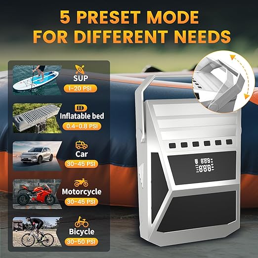 Outdoor multi-functional portable inflatable pump