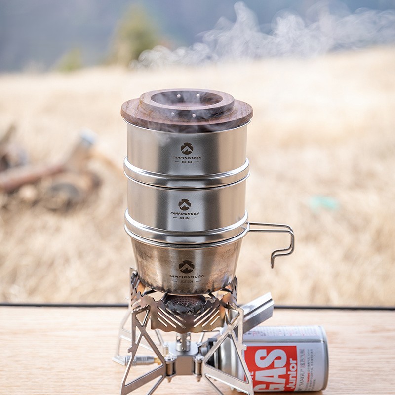 OutGearPro-S362 Stainless Steel Steamer Basket for Outdoor Camping & Picnic