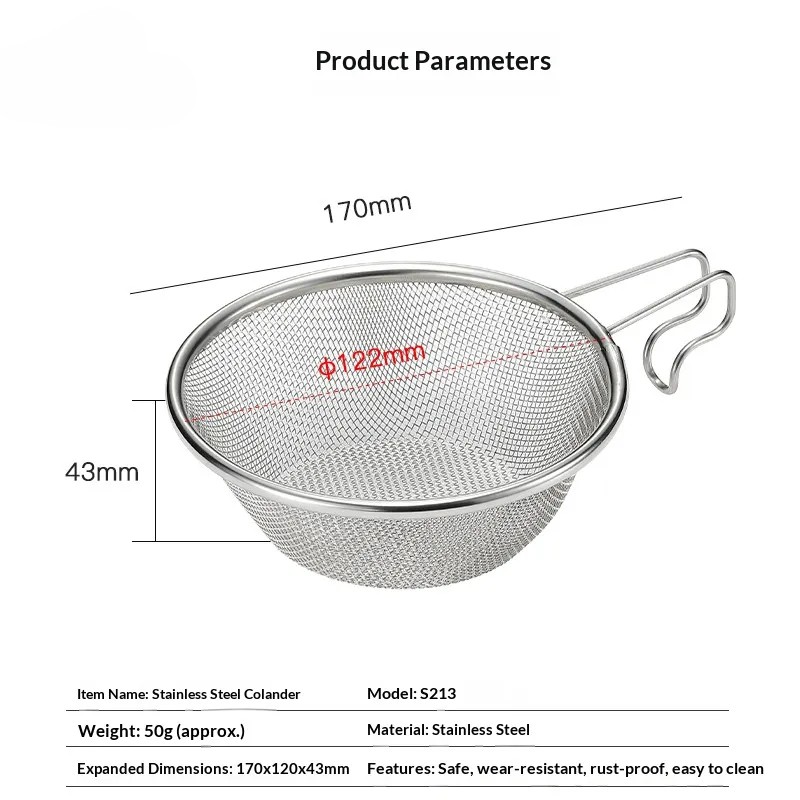 OutGearPro-S213 Stainless Steel Strainer for Outdoor Camping
