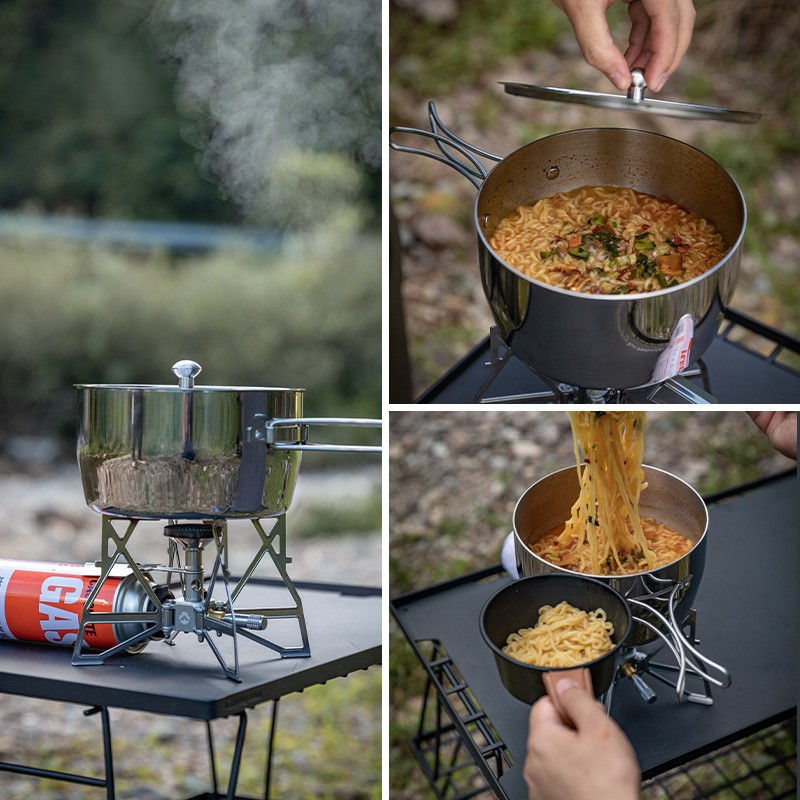 OutGearPro-CC-18 Thickened Clad Steel Single-Handed Pot
