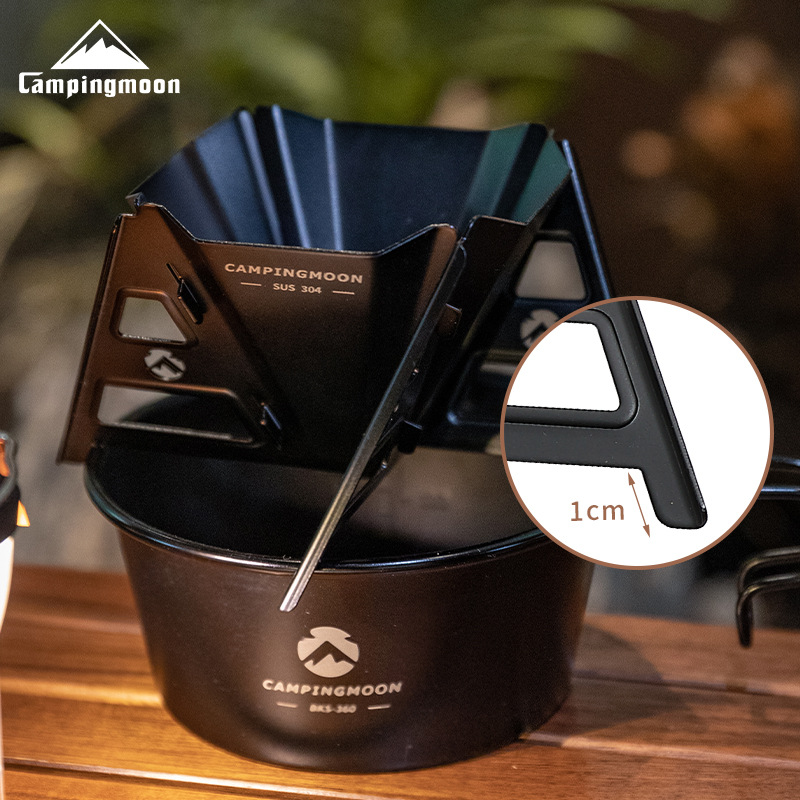 Stainless steel titanium-plated, foldable and portable outdoor camping hand-drip coffee filter and drip rack coffee funnel