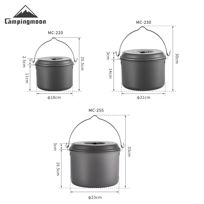 Large Capacity Aluminum Alloy Camping Hanging Pot