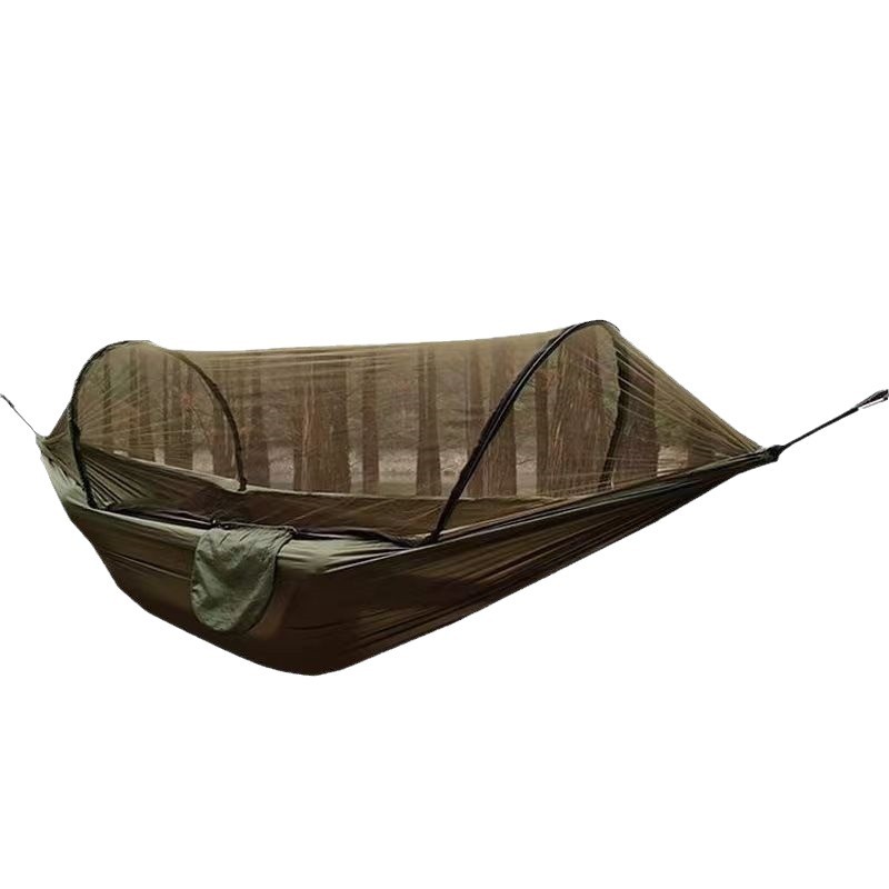 Outdoor camping automatic mosquito net anti-rollover hammock