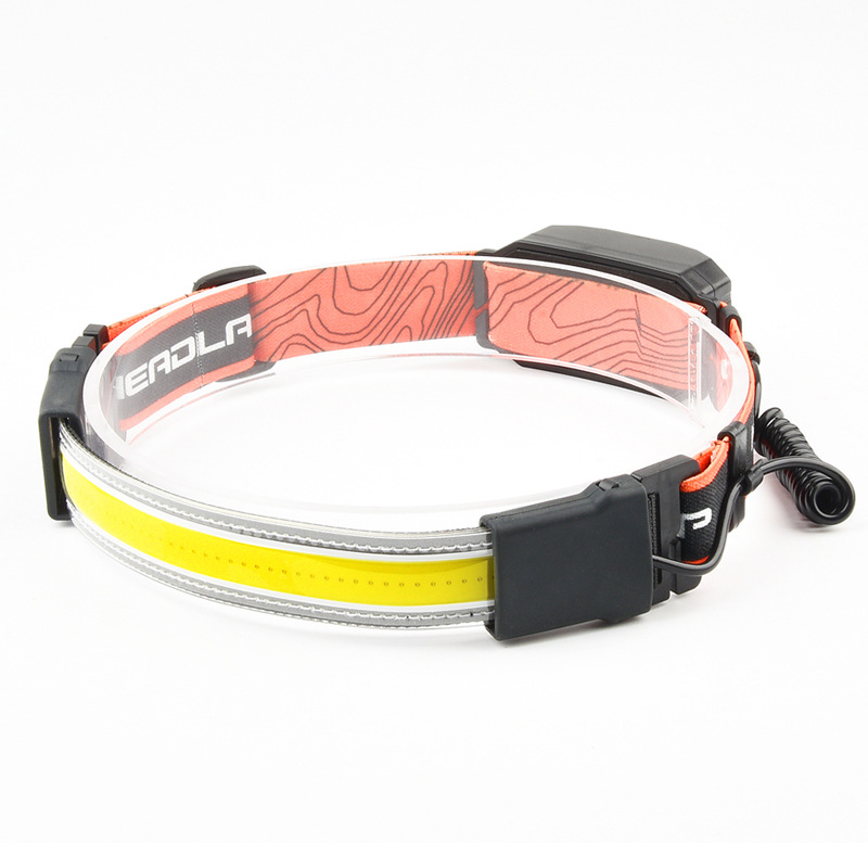 Outdoor camping headlamp, new style, rechargeable, lightweight, large floodlight, COB headlamp