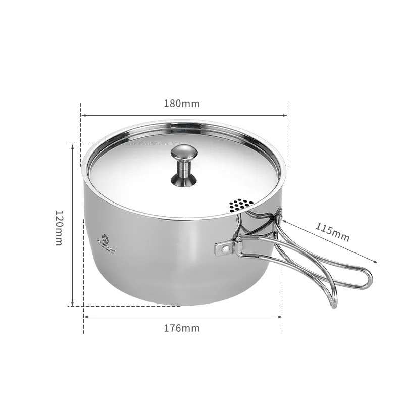 OutGearPro-CC-18 Thickened Clad Steel Single-Handed Pot