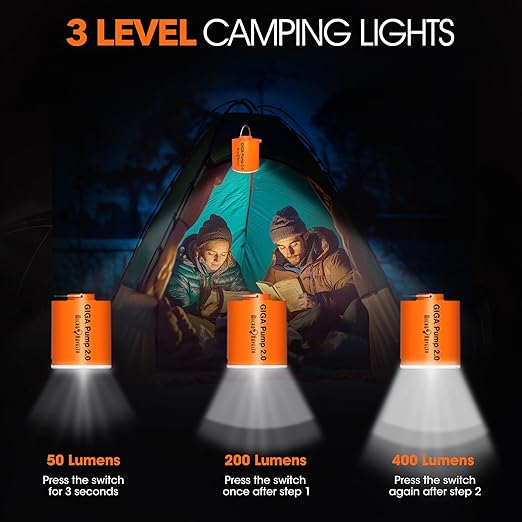 Outdoor mini inflatable pump with light