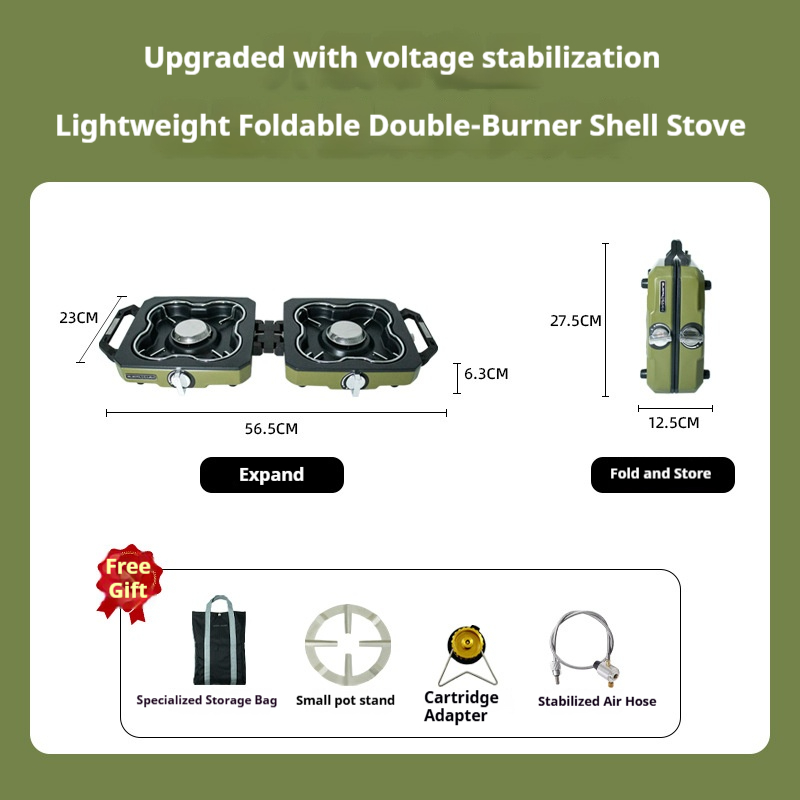 New outdoor folding magnetic shell camping portable stove