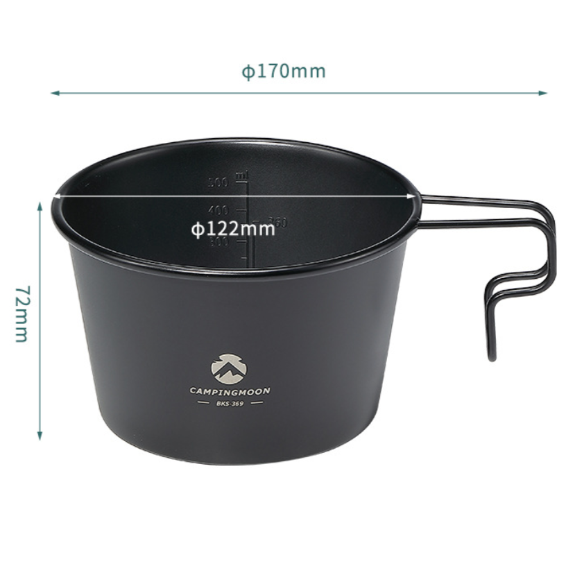 OutGearPro-BKS369 Stainless Steel Titanium-Plated Deepened Blackened Sierra Cup