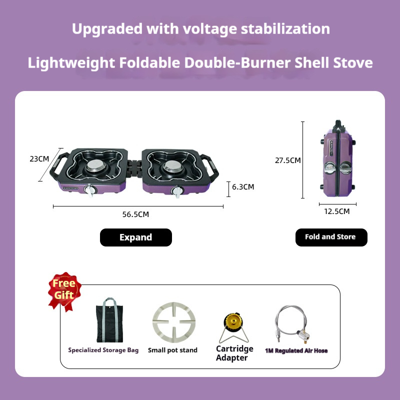 New outdoor folding magnetic shell camping portable stove