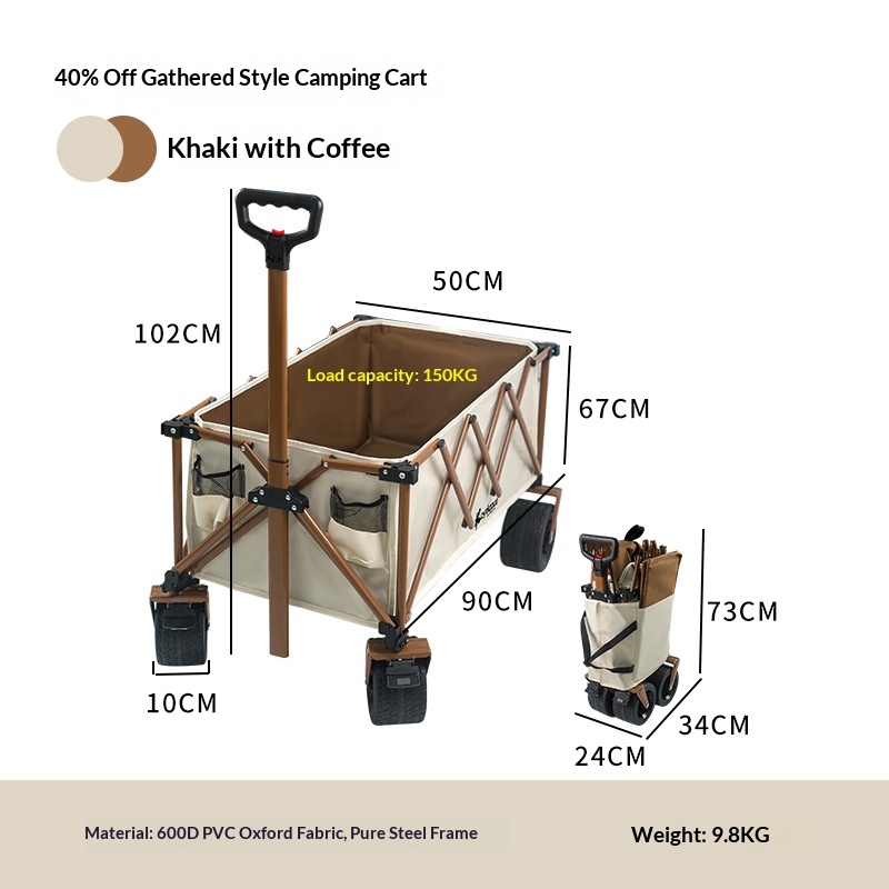 Outdoor portable folding camping car