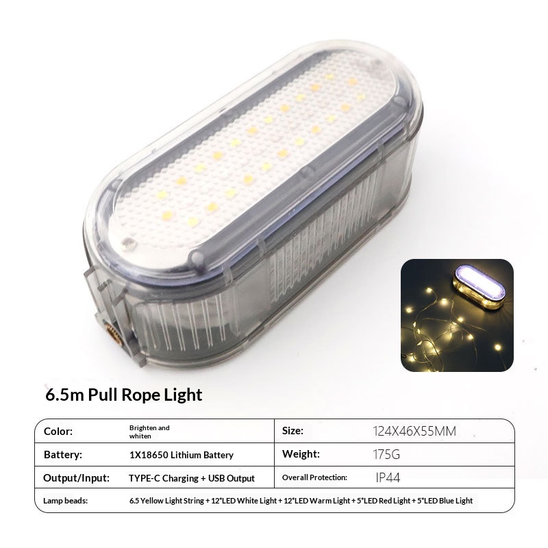 Outdoor camping long-lasting tape measure with ambient light