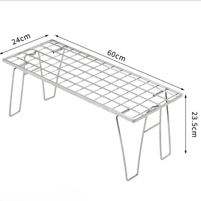 T-225A Camping Stainless Steel Narrow Lightweight Mesh Table