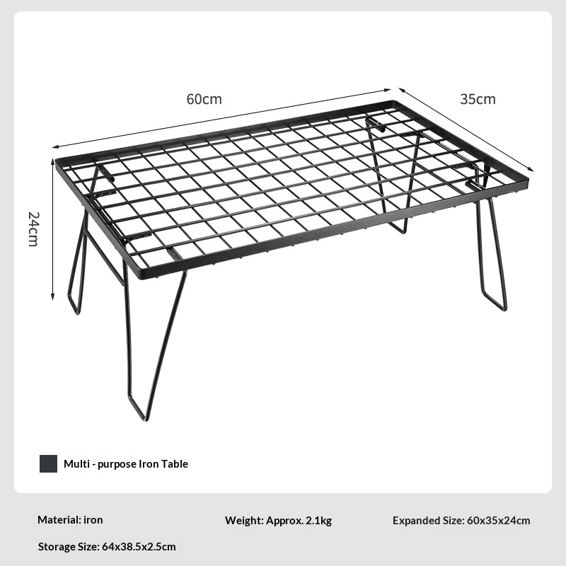OutGearPro-T230 Wrought Iron Outdoor Folding Table
