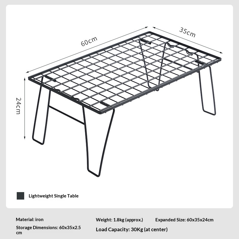 T-235 Outdoor Picnic Wrought Iron Folding Storage Table