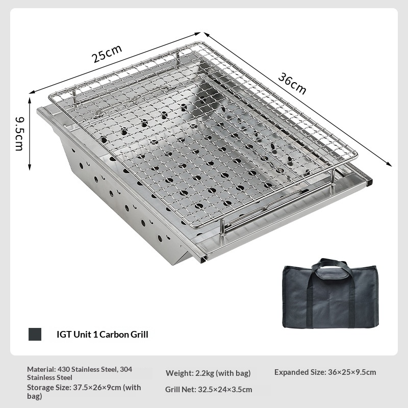 UG-1 Unit IGT Carbon Grill with Extended Firewood Stove