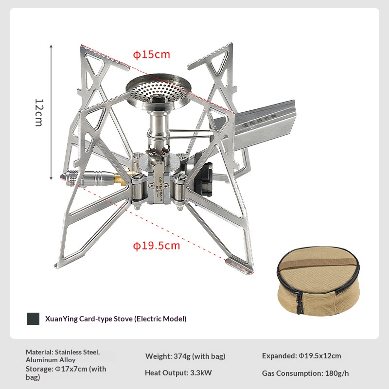 XD-3F Electronic Ignition Butterfly Burner Cassette Stove Top