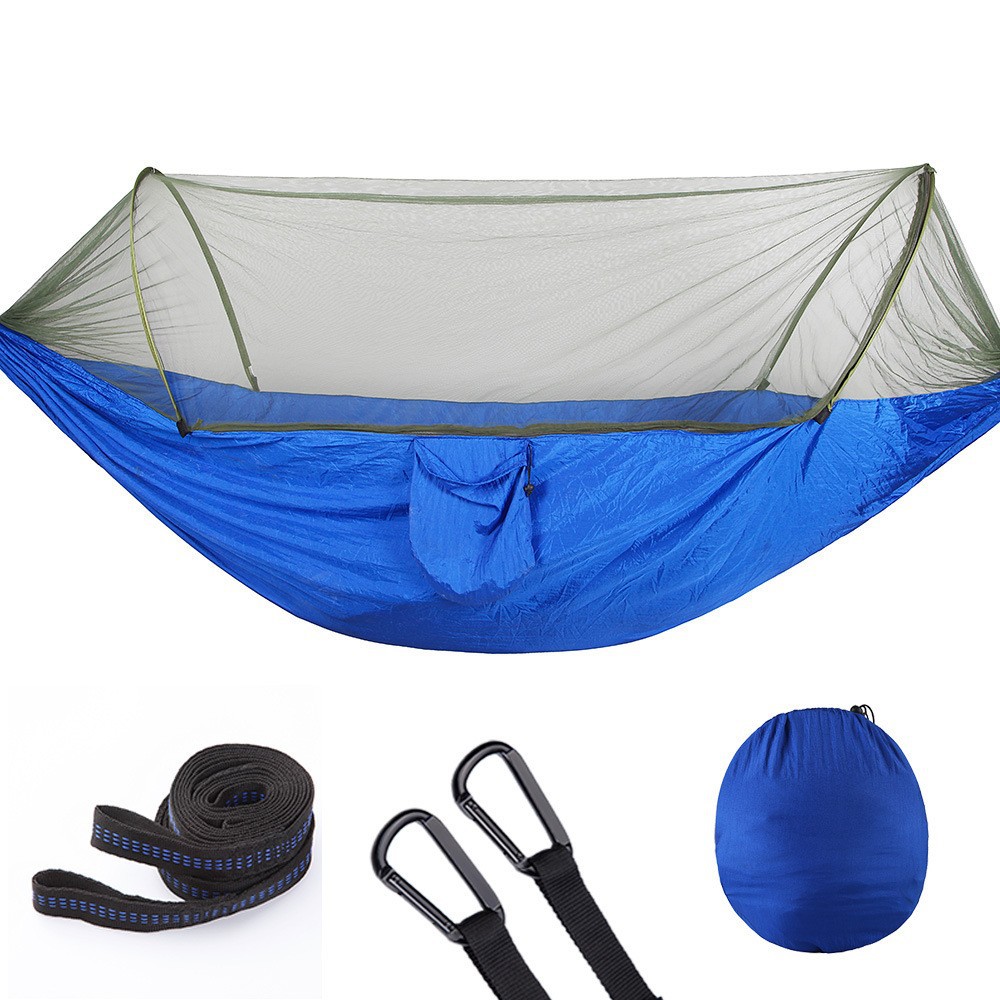 Outdoor camping automatic mosquito net anti-rollover hammock