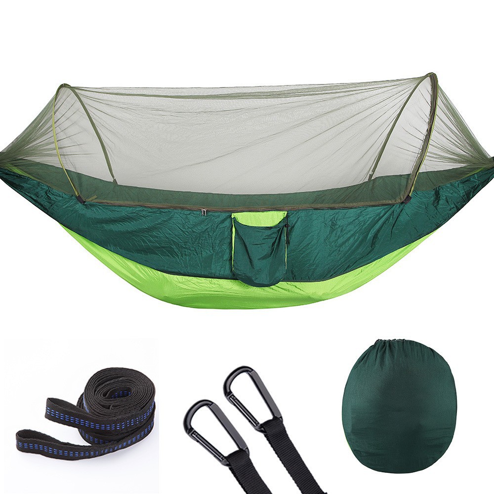 Outdoor camping automatic mosquito net anti-rollover hammock