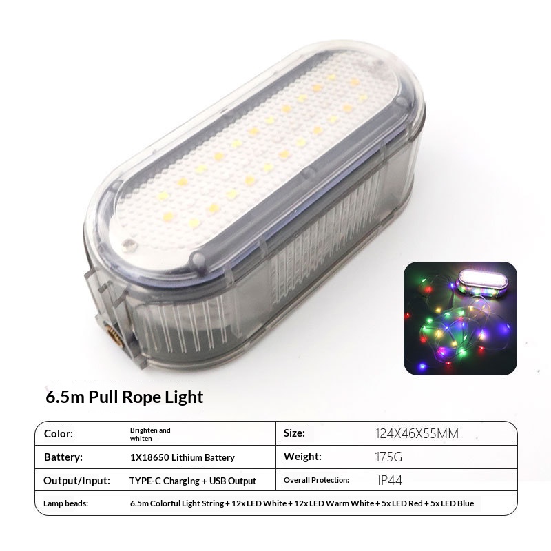 Outdoor camping long-lasting tape measure with ambient light