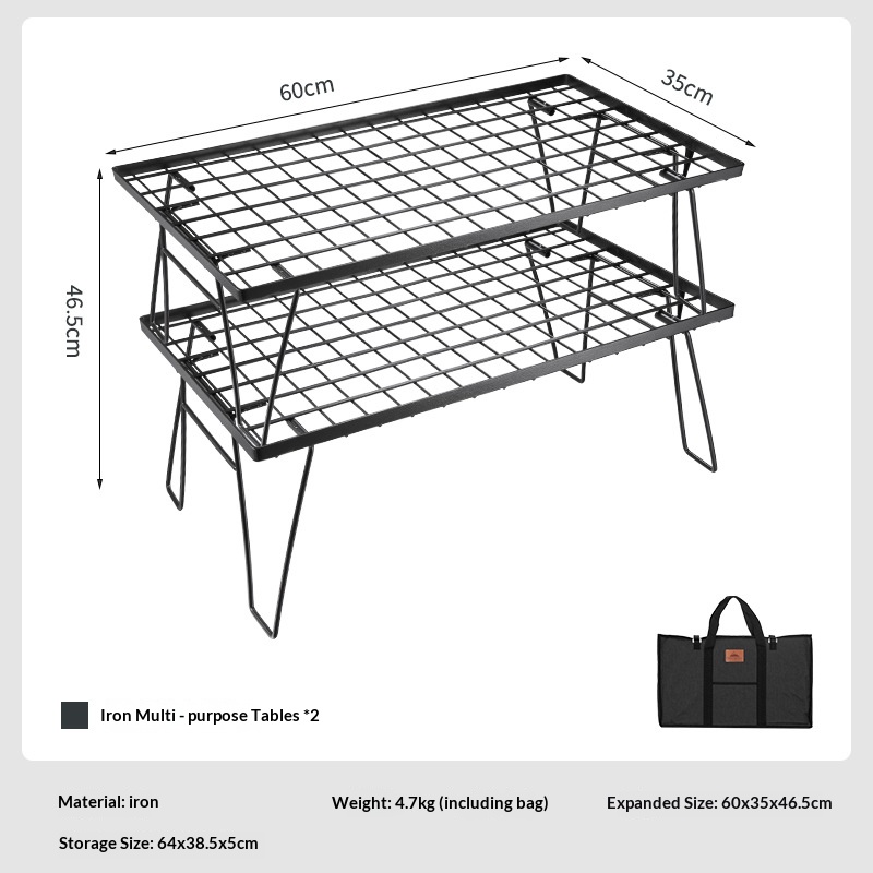 OutGearPro-T230 Wrought Iron Outdoor Folding Table