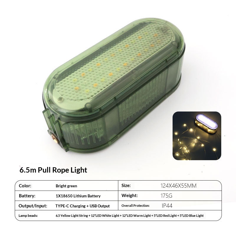 Outdoor camping long-lasting tape measure with ambient light