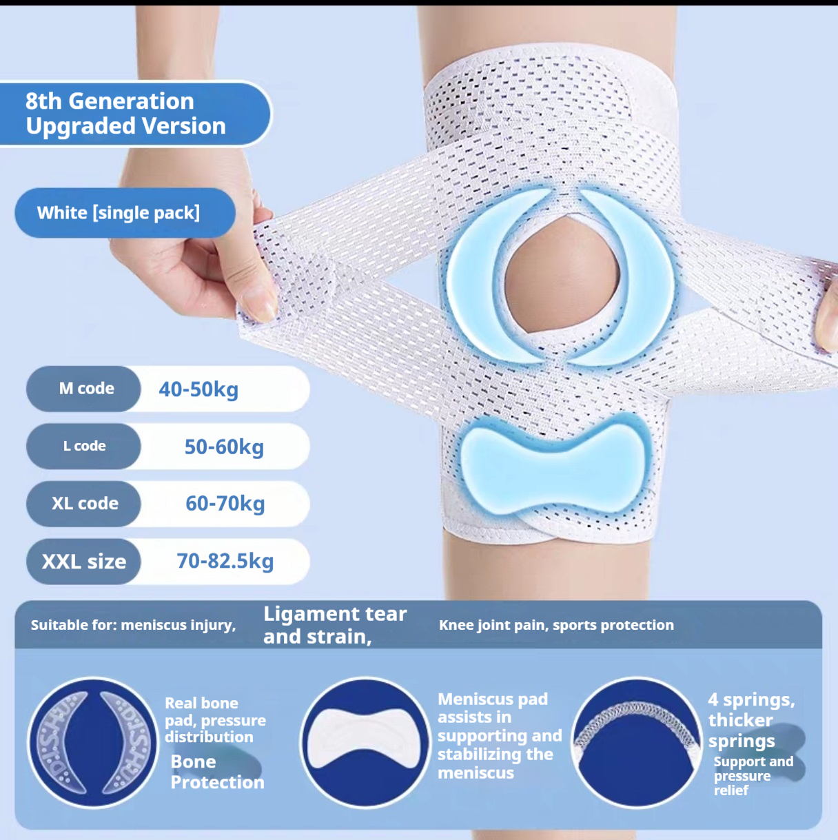 Special knee pad for outdoor hiking and meniscus injury