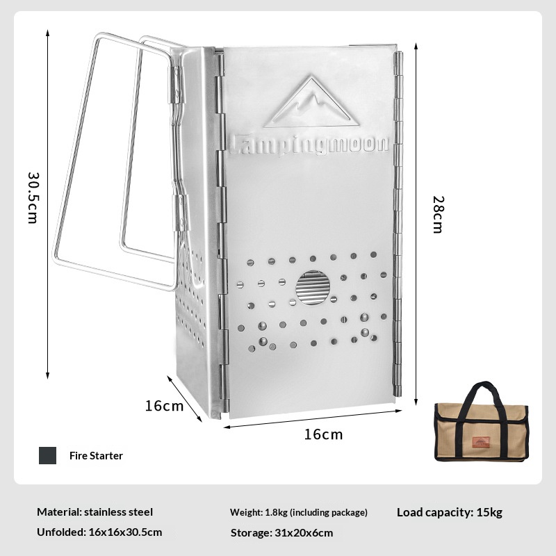 MT-Stainless Steel Folding Firewood Stove