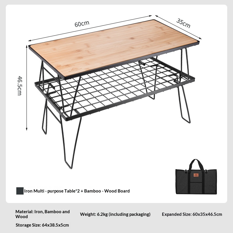 OutGearPro-T230 Wrought Iron Outdoor Folding Table
