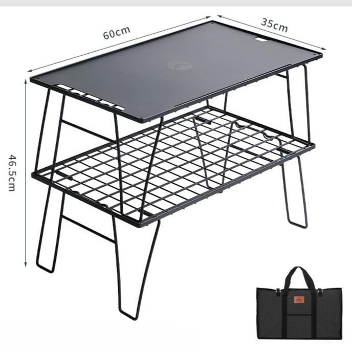 T-235 Outdoor Picnic Wrought Iron Folding Storage Table