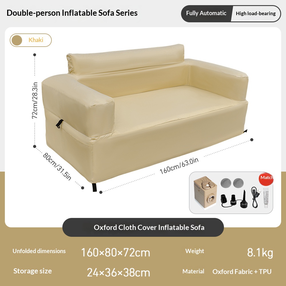 Portable inflatable double sofa cover for outdoor camping
