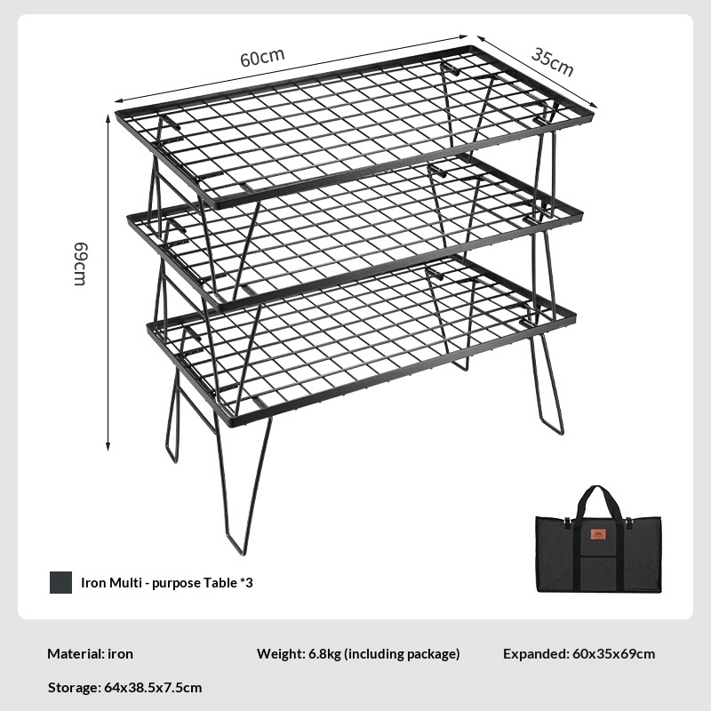OutGearPro-T230 Wrought Iron Outdoor Folding Table