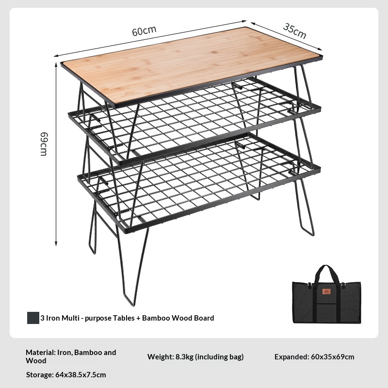 OutGearPro-T230 Wrought Iron Outdoor Folding Table