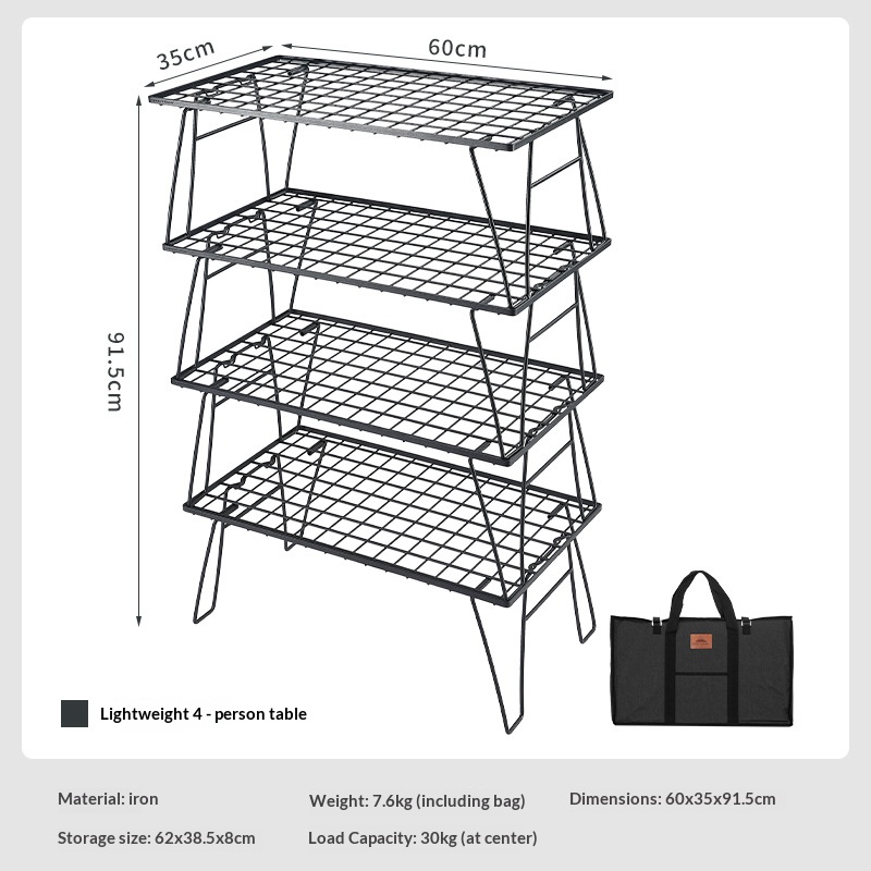 T-235 Outdoor Picnic Wrought Iron Folding Storage Table